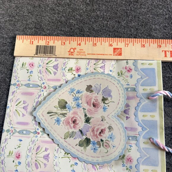 Vintage 3d‎ Pastel Floral Heart gift bag by Pizzazz! vintage 1990s - Picture 4 of 9
